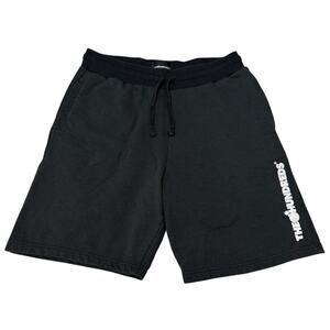 The Hundreds Drawstring Sweat Shorts Logo Spell Out Gray Black - Size Large